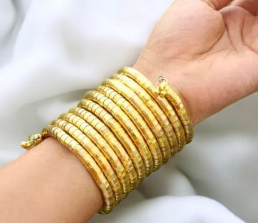 Gold-Plated Spiral Bangle